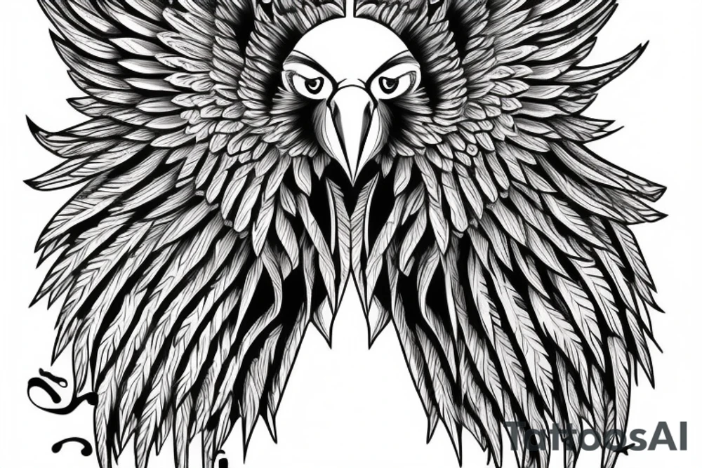 Eagle with Angel wings tattoo idea