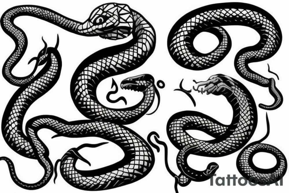 Snake tattoo down the spine with the snake head at the base of the spine tattoo idea
