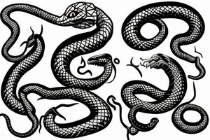 Snake tattoo down the spine with the snake head at the base of the spine tattoo idea