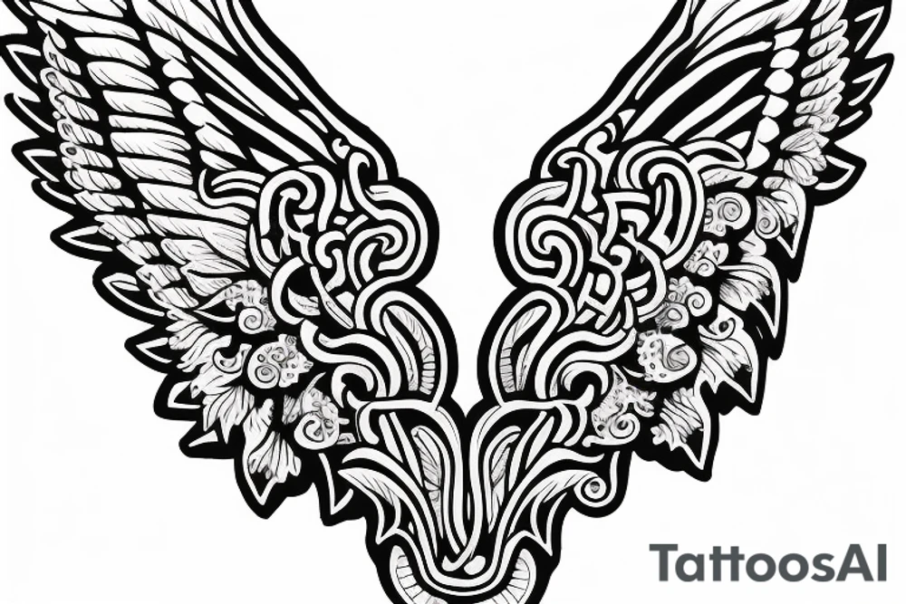 Gyps with Angel wings tattoo idea