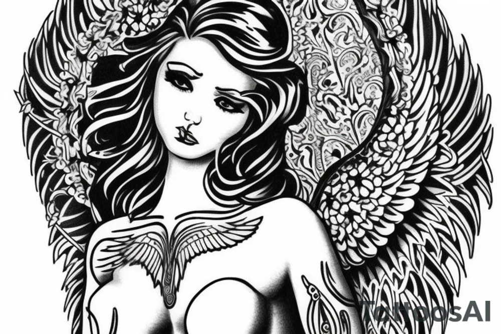 Gyps with Angel wings tattoo idea