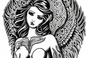 Gyps with Angel wings tattoo idea