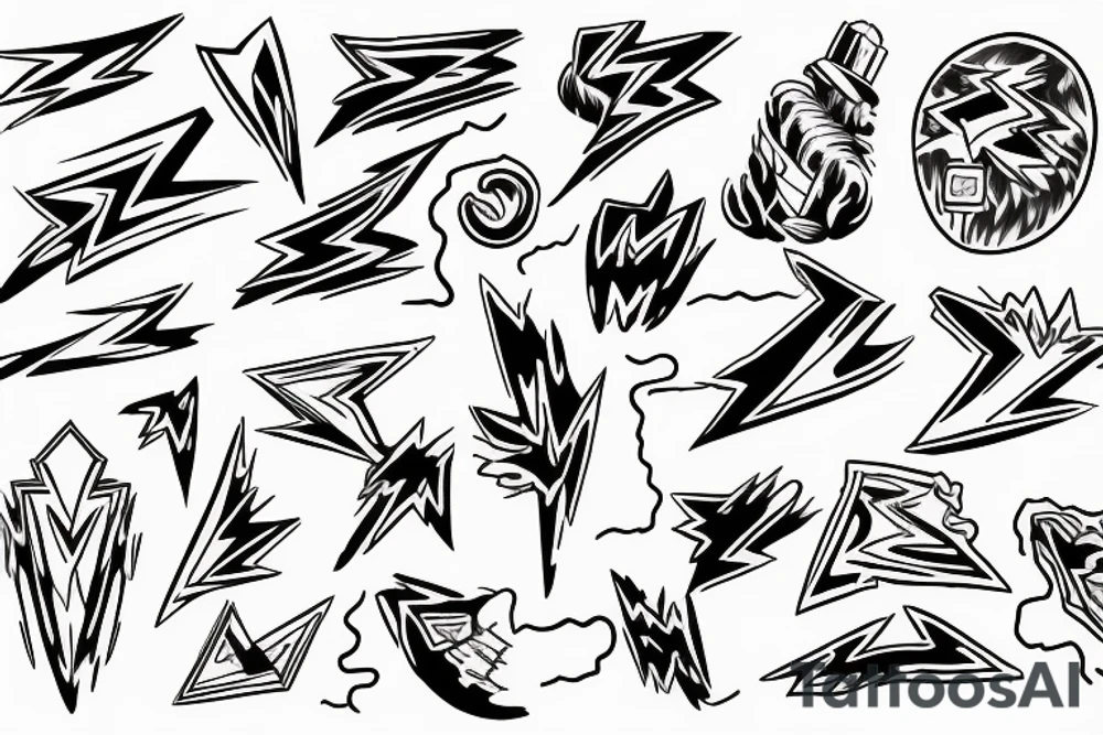 lightning bolt, brandy, breezer tattoo idea