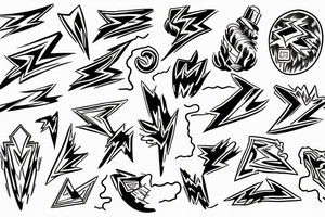 lightning bolt, brandy, breezer tattoo idea