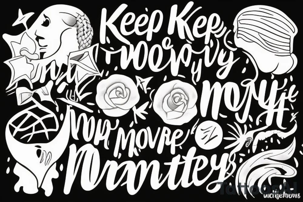 Keep moving forward because of those who are important to you tattoo idea