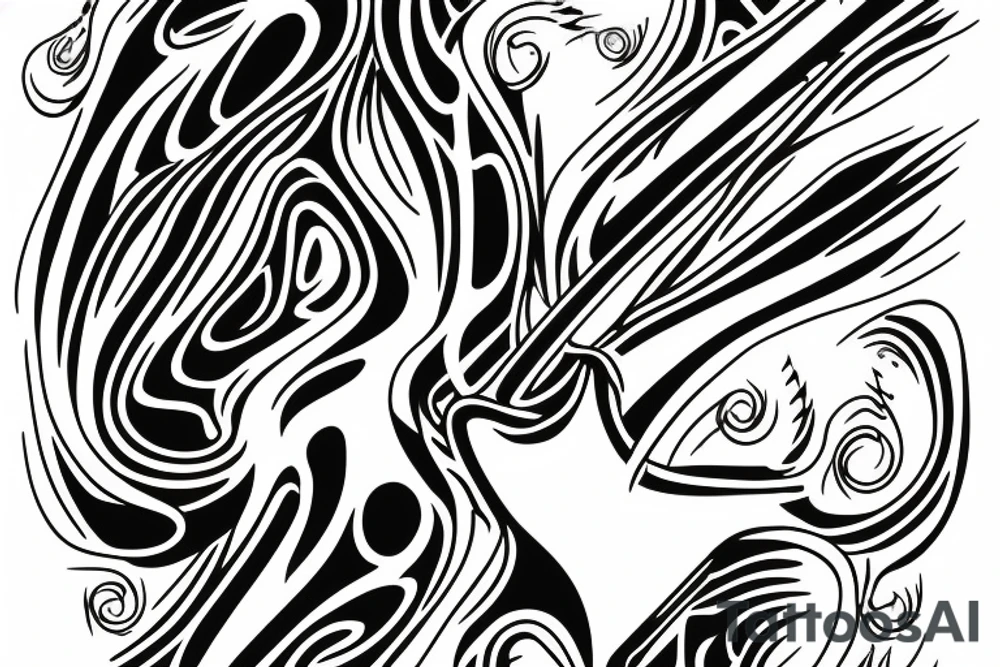 abstract bass guitar, single line tattoo idea