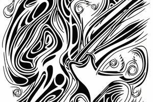 abstract bass guitar, single line tattoo idea