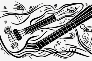 abstract bass guitar, single line tattoo idea