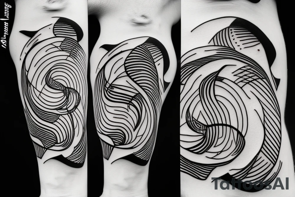 abstract bass guitar, single line tattoo idea