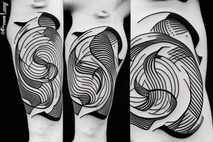 abstract bass guitar, single line tattoo idea
