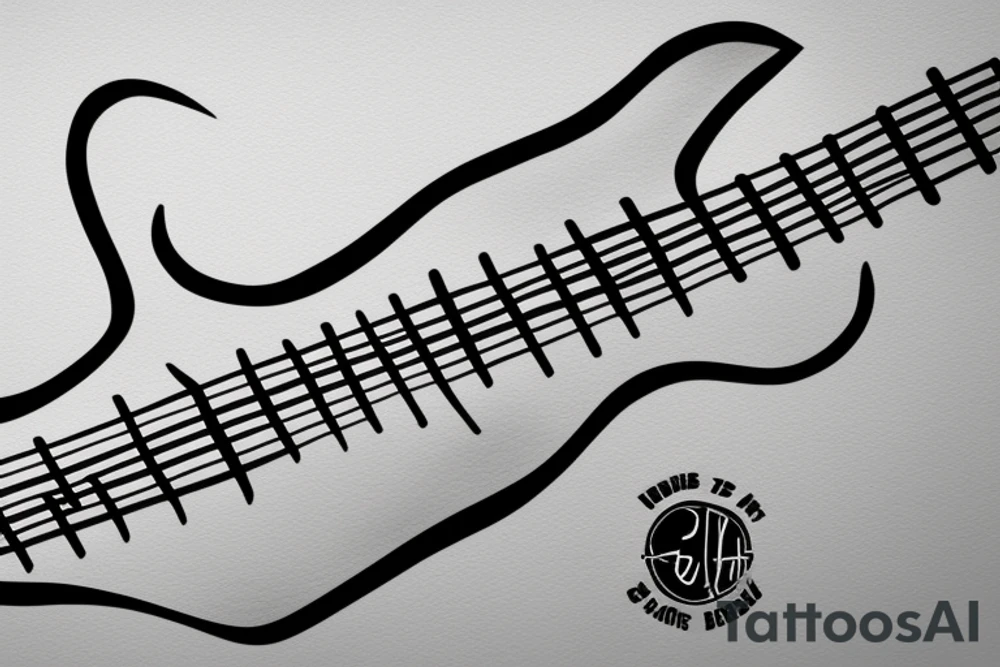 abstract bass guitar, single line tattoo idea