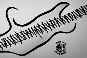 abstract bass guitar, single line tattoo idea