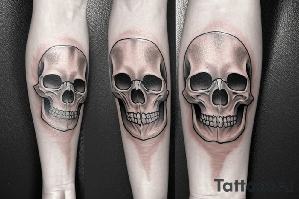 Skull coming out of sand tattoo idea