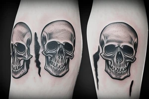 Skull coming out of sand tattoo idea