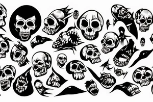 Skull screaming and escaping from sand tattoo idea