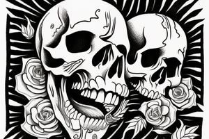 Skull screaming and escaping from sand tattoo idea