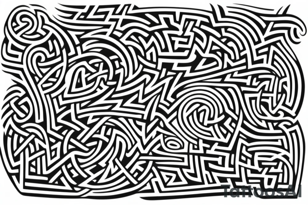 A twisted maze of obstacles tattoo idea