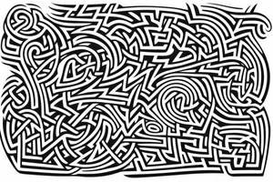 A twisted maze of obstacles tattoo idea
