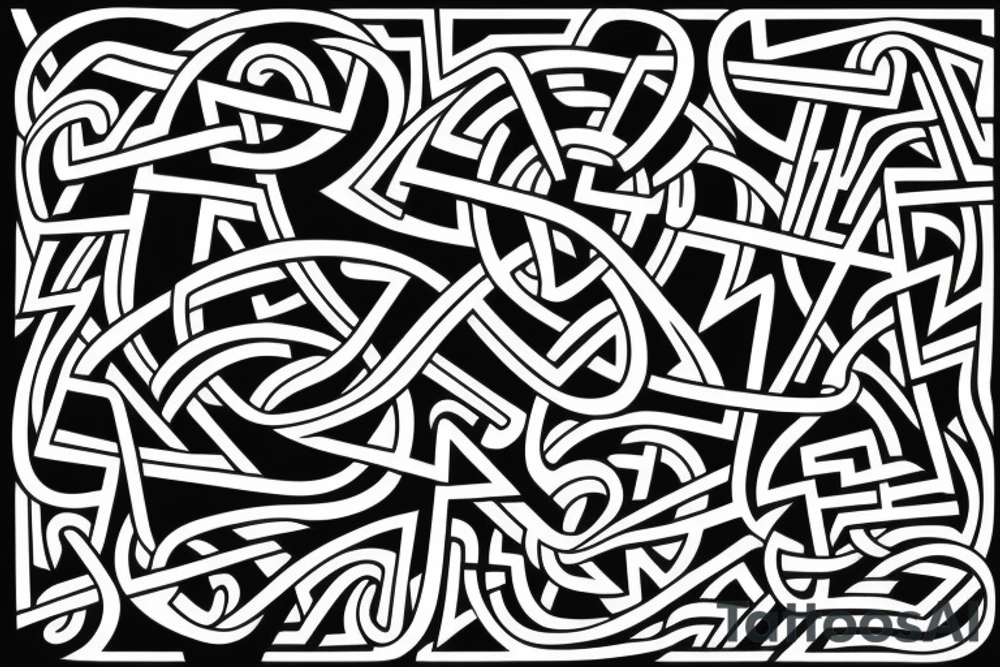 A twisted maze of obstacles tattoo idea