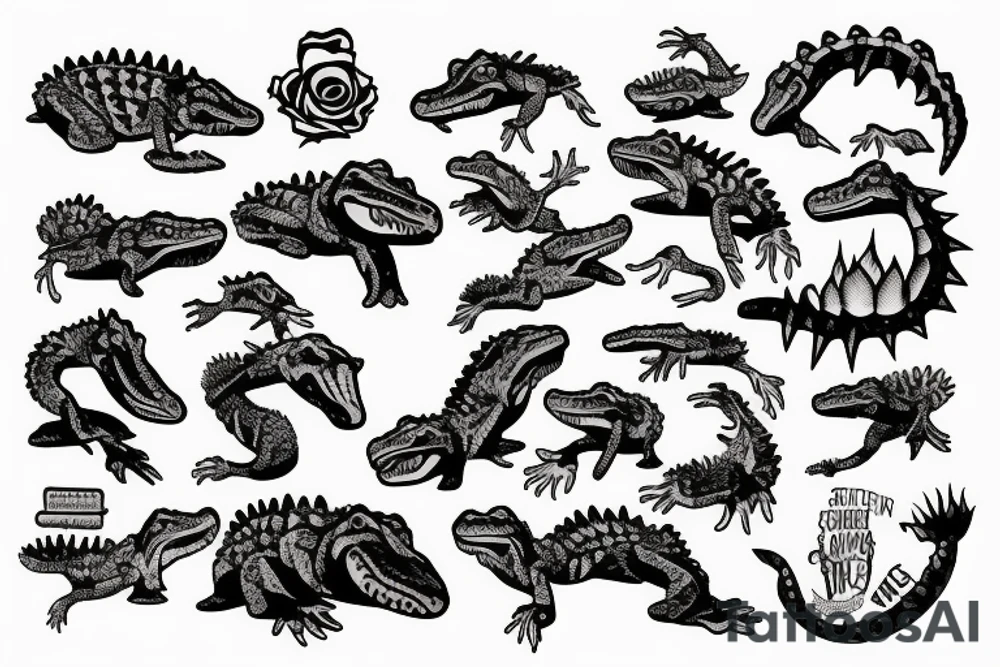 A alligator in a swamp tattoo idea