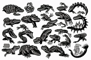 A alligator in a swamp tattoo idea