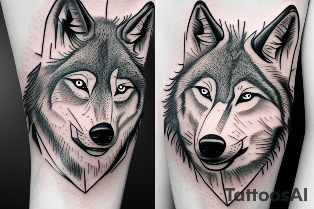 A wolfs face. Expressionless tattoo idea
