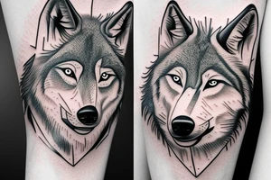 A wolfs face. Expressionless tattoo idea
