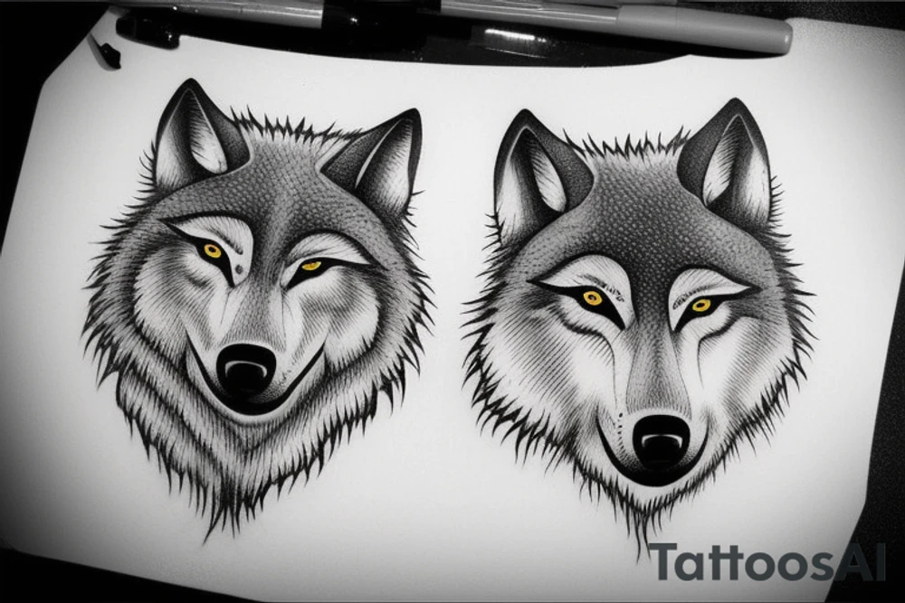 A wolfs face. Expressionless tattoo idea