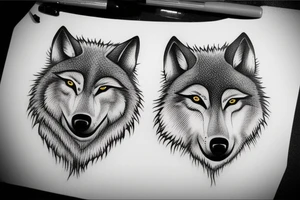 A wolfs face. Expressionless tattoo idea