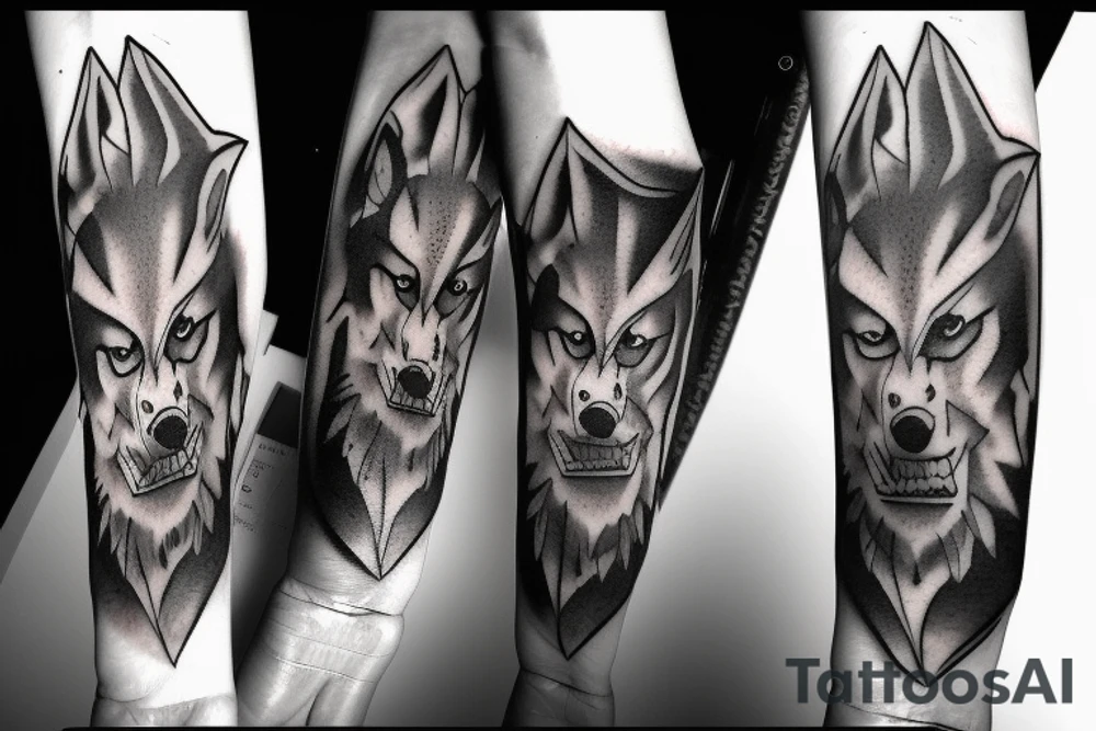 A wolfs face. Expressionless-. Smoke. Fear. Rage. Anger tattoo idea