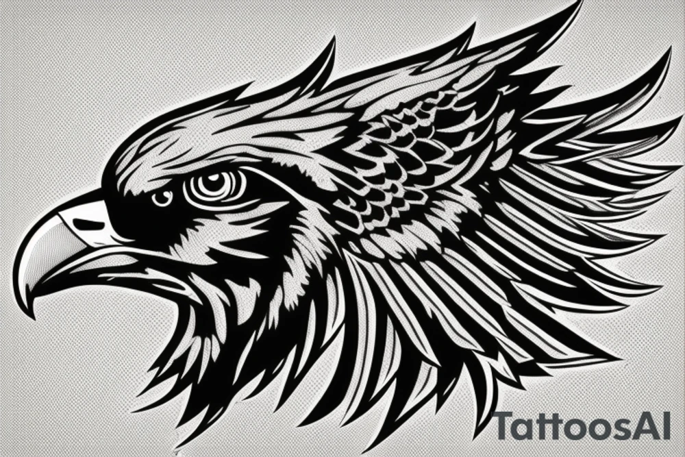 An eagle with a Metallica shirt on tattoo idea