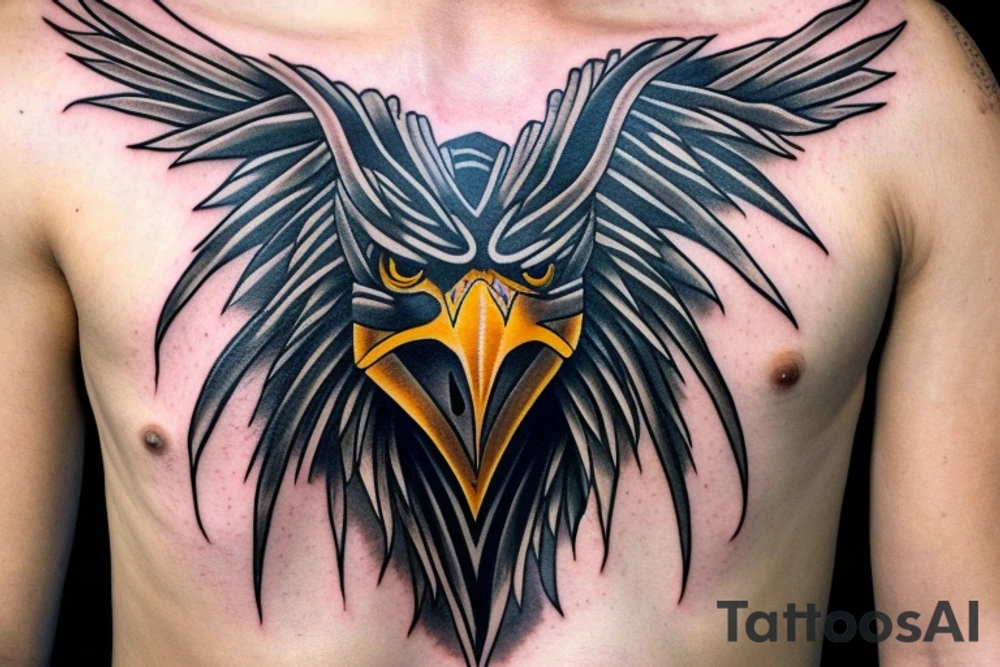 An eagle with a Metallica shirt on tattoo idea