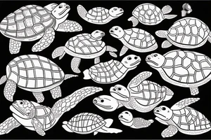 Turtle swimming in ocean tattoo idea