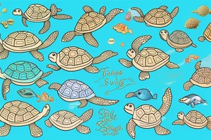 Turtle swimming in ocean tattoo idea