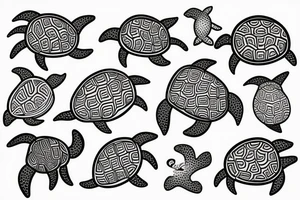 Turtle swimming in ocean tattoo idea