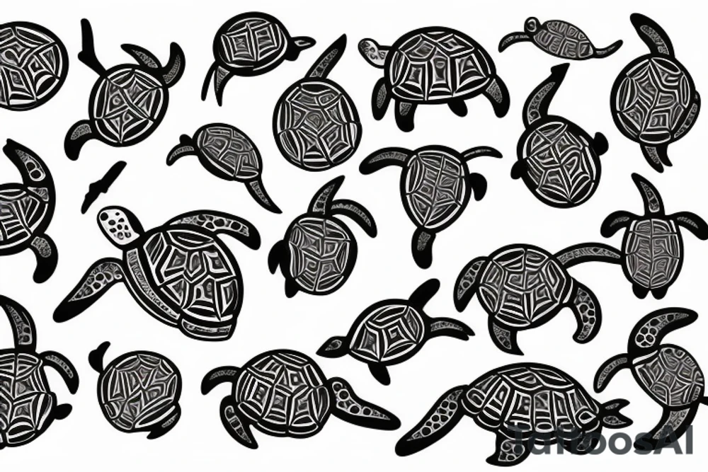 Seastars and turtle tattoo idea