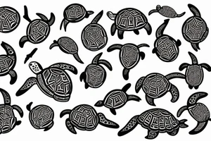 Seastars and turtle tattoo idea