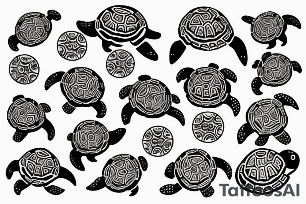 Seastars and turtle tattoo idea