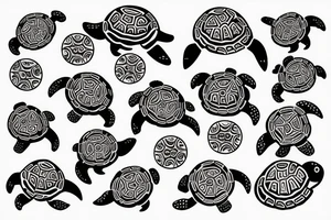 Seastars and turtle tattoo idea