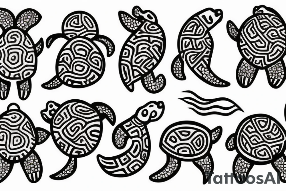 Seastars and turtle tattoo idea