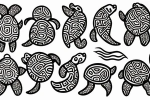 Seastars and turtle tattoo idea