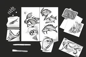 Taurus and Sagittarian tucking in Pisces tattoo idea