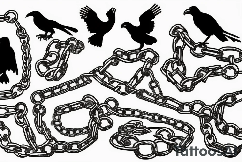 ravens in chains tattoo idea