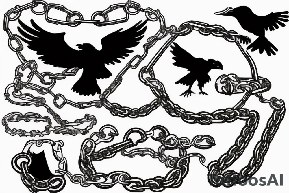 ravens in chains tattoo idea
