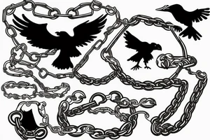 ravens in chains tattoo idea