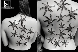 on the lower back of my back, lots of starfish along the spine tattoo idea