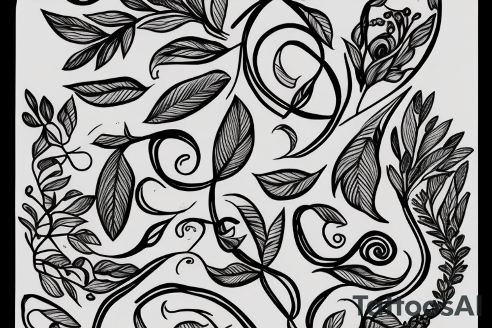 Aries that integrates olive branch tattoo idea
