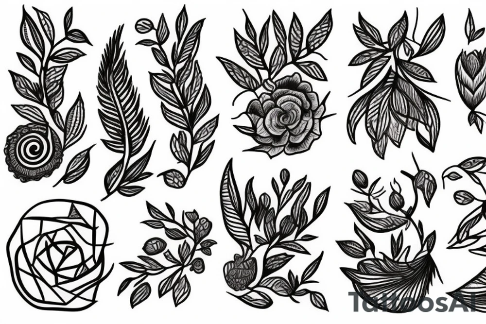 Aries that integrates olive branch tattoo idea