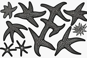 on the lower back of my back,  3 starfish along the spine tattoo idea