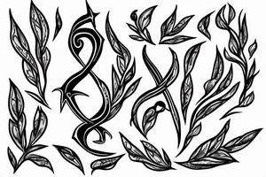 Aries symbol that wraps olive branch tattoo idea